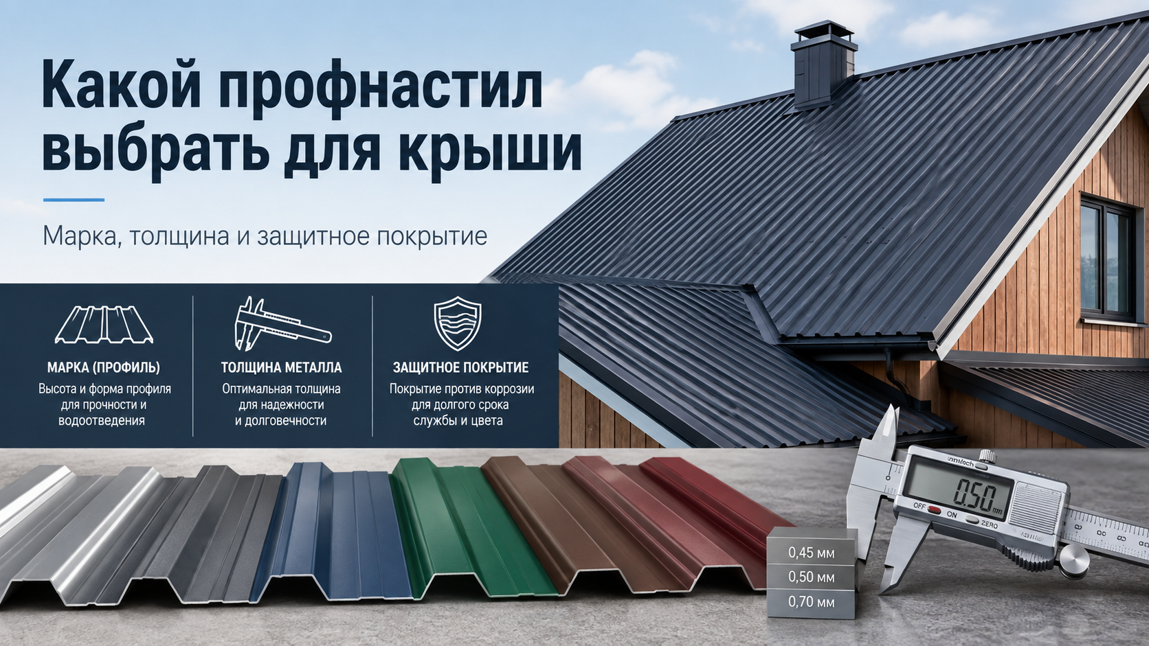 Какой профнастил выбрать для крыши: марка, толщина и защитное покрытие